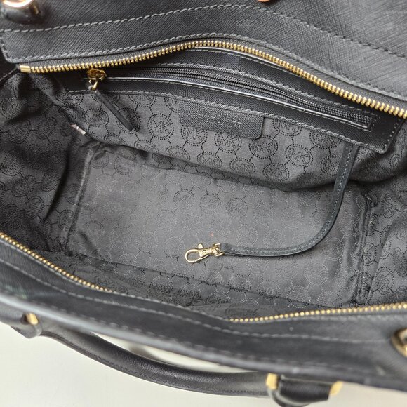 Michael Kors Selma Saffiano Small Satchel Bag Gold Trim - Picture 8 of 10